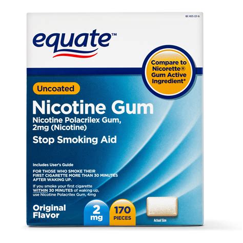 Equate Uncoated Nicotine Gum, Original Flavor, 2 mg, 170 count – BrickSeek