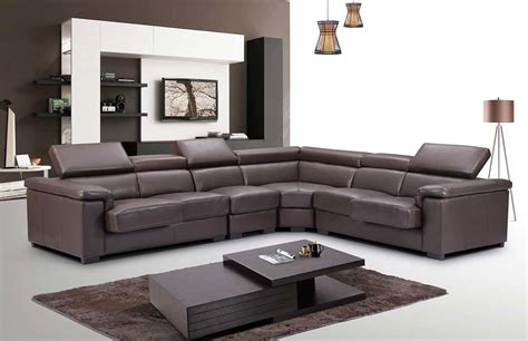 Brown Leather sectional sofa EF 605 | Leather Sectionals