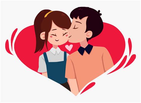 Cartoon Love Couple Png Romantic Images - Valentines Day Couple Clipart, Transparent Png - kindpng