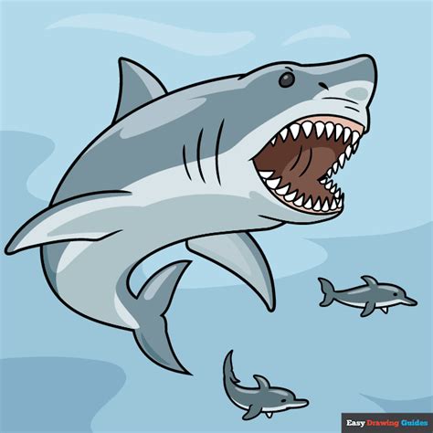 How to Draw a Megalodon Shark - Really Easy Drawing Tutorial