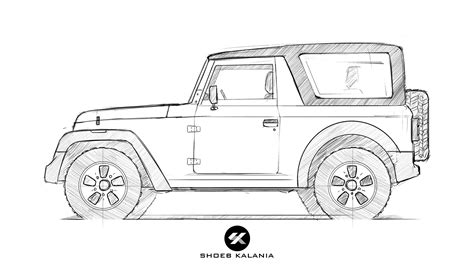 Car Sketch Side View Sketch Coloring Page