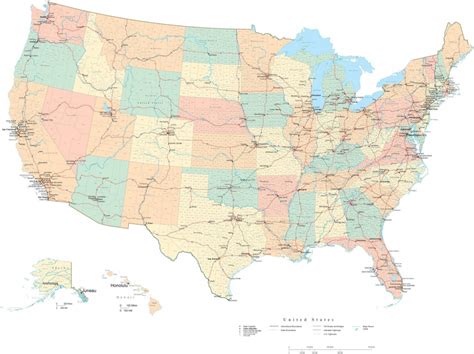 High Resolution Map Of Us States - Printable Map