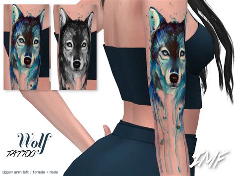 The Sims Resource - IMF Tattoo Wolf