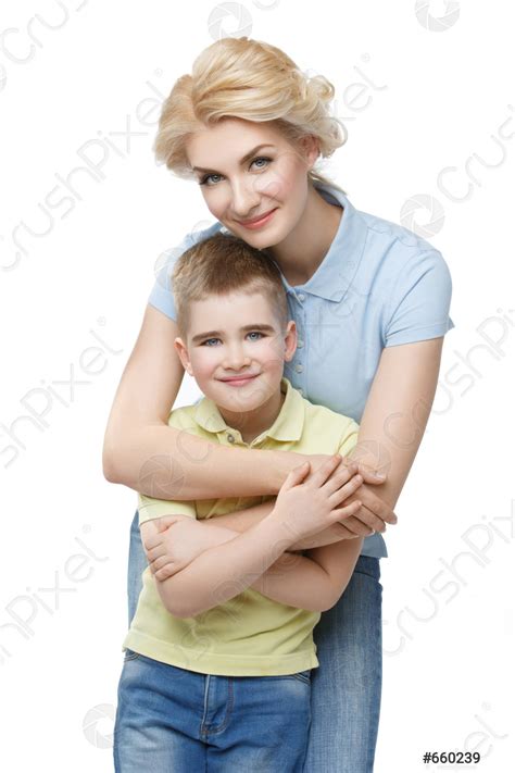 Young mother hugging son - stock photo 660239 | Crushpixel