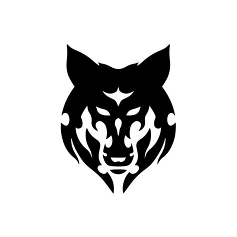 Wolf Face Stencil Tattoo