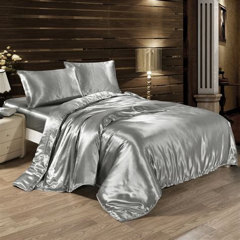 White Satin Comforter Set : It looks pure, fresh and exceptionally noble.