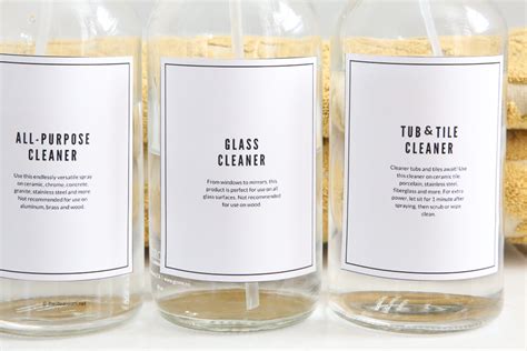 Printable Cleaning Solutions Labels - The Idea Room