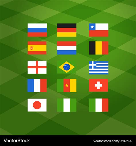 Flags of different national football teams Vector Image