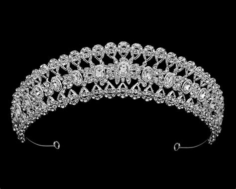 Wedding and Quinceanera Tiara with Oval Crystals