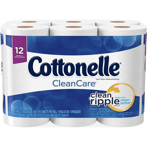 Cottonelle CleanCare Big Roll Toilet Paper (Pack of 12 Rolls), Bath Tissue, Ultra Soft Toilet ...