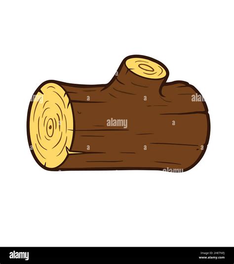 simple cartoon log wood stump vector isolated on white background Stock Vector Image & Art - Alamy