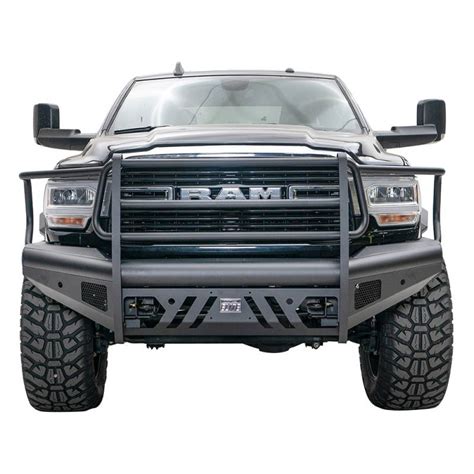 Fab Fours DR19-Q4460-1 Black Steel Elite Front Bumper with Full Grill ...