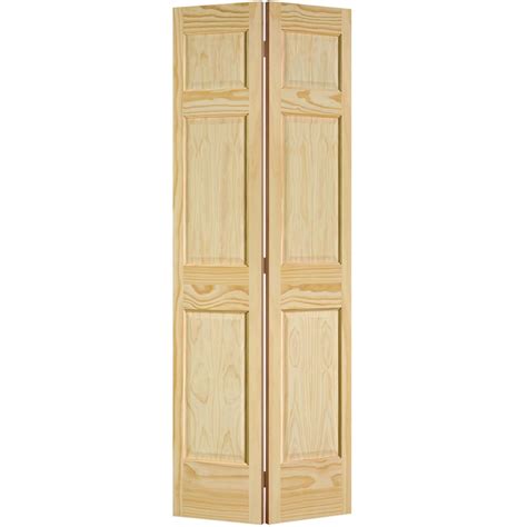 Shop Masonite Solid Core 6-Panel Pine Bi-Fold Closet Interior Door ...