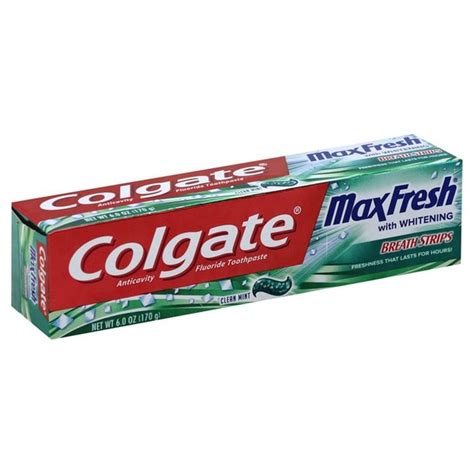 Colgate MaxFresh Whitening With Breath Strips Toothpaste Clean Mint (6 fl oz) - Instacart