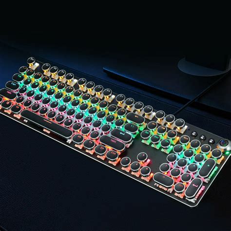 OTVIAP 104 Keys Keyboard,Metal Gaming Keyboard, LED Wireless Rainbow ...