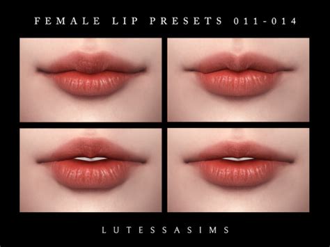 Female Lip Presets 011-014 - LutessaSims