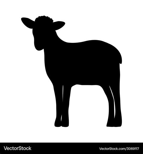 Silhouette of a sheep Royalty Free Vector Image