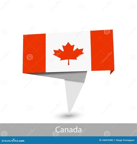 Canada Country Flag. Folded Ribbon Banner Flag Stock Vector - Illustration of badge, patriotic ...