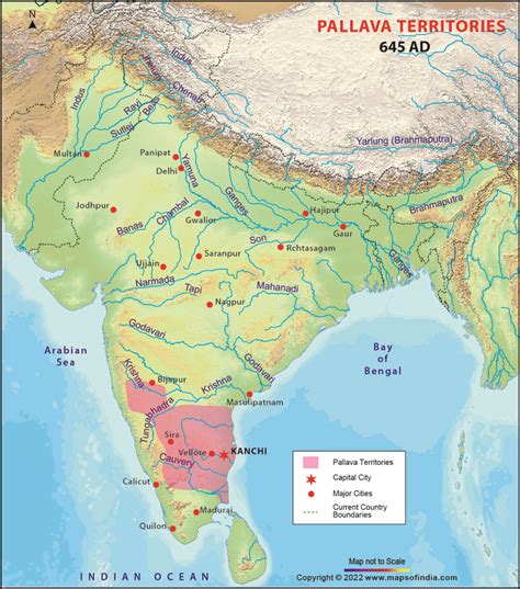 Pallava Dynasty Map, Pallava Empire