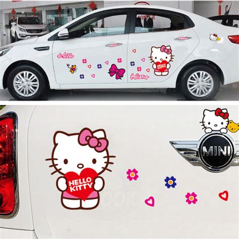 HELLO KITTY cartoon car sticker - Sikumi.lv. Gift Ideas