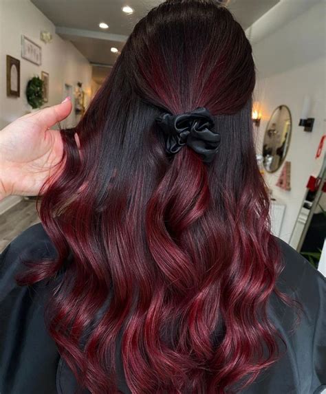 Vibrant Cherry Red | Hair dye tips, Red balayage hair, Wine hair