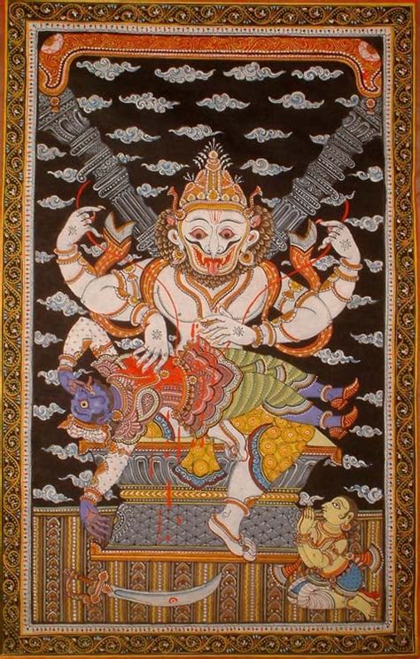 Narasimha Avatar of Vishnu with Prahlada | Exotic India Art