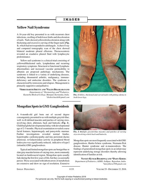 (PDF) Mongolian Spots in GM1 Gangliosidosis