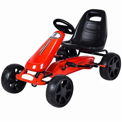 Buy Costzon Kids Go Kart, 4 Wheel Powered Ride On Toy, Kids Pedal Vehicles Racer Pedal Car with ...