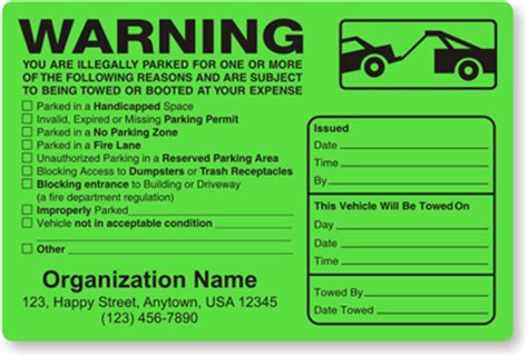 Parking Violation & Towing Stickers – Stop Free Loaders