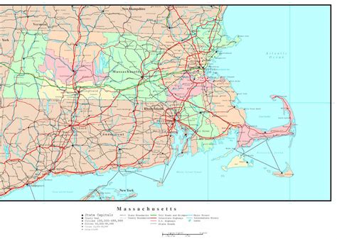 Road Map of Massachusetts