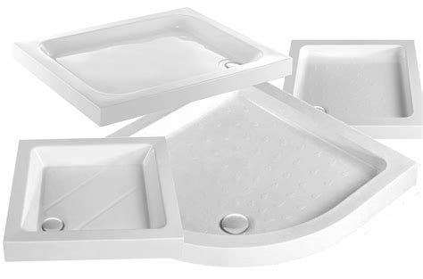 1000 x 800 Aquacast Deep Stone Resin Offset Quadrant Shower Tray Antislip White - Right Hand ...