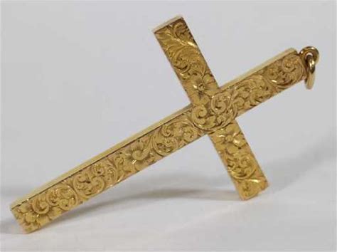 LARGE VICTORIAN 14K GOLD CROSS