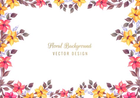 decorative colorful floral frame card background 692853 Vector Art at Vecteezy