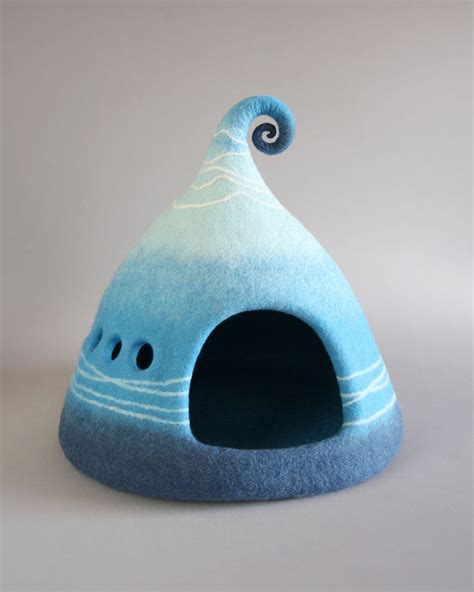 Cat bed Cat cave Felted cat cave Cat house Fantasy cat | Etsy