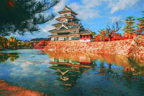 Japanese Temple Painting by Fineart Paintings | Fine Art America