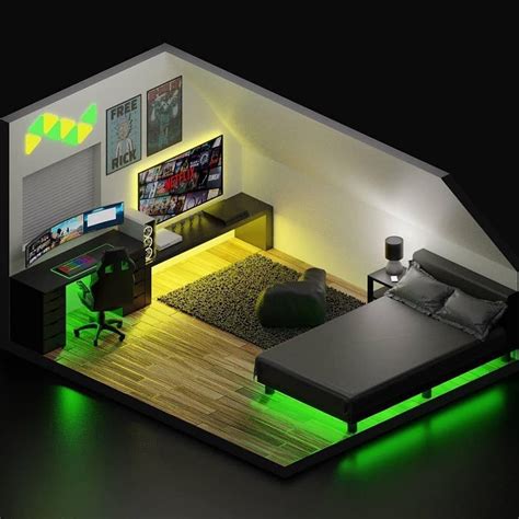 Gamer Bedroom, Gamer Room Decor, Bedroom Setup, Room Ideas Bedroom, Cool Bedrooms For Boys ...