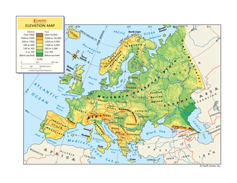 Europe Elevation Map