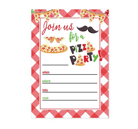 Pizza Party Invitation DIY | Creative Invitation Templates ~ Creative Market