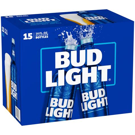 Bud Light Lager Beer Aluminum Bottles, 15 pack - Shop Beer at H-E-B