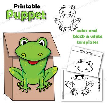 Puppet Frog Craft Activity | Paper Bag Puppet by Dancing Crayon Designs