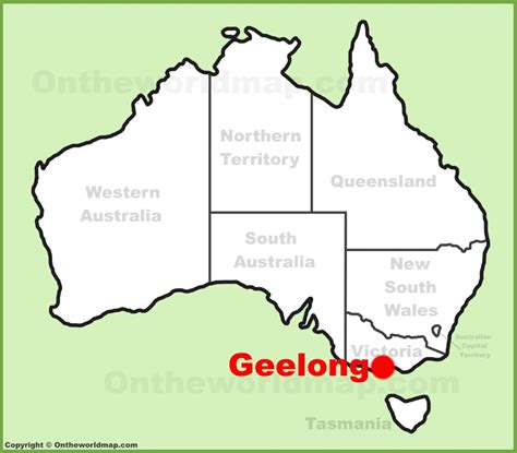 Geelong location on the Australia Map - Ontheworldmap.com