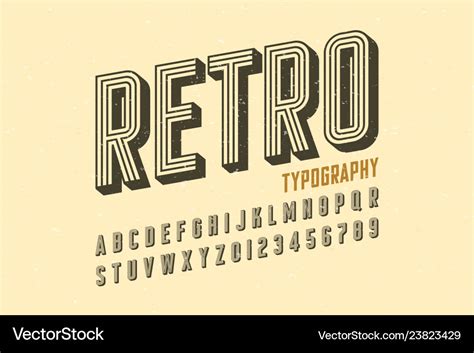 Retro style vintage font Royalty Free Vector Image