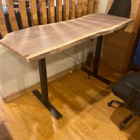 6 Foot 3 Inch Long Walnut Standing Desk - Lancaster Live Edge