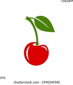 Cherry Logo Isolated Cherry On White Stock Vector (Royalty Free ...