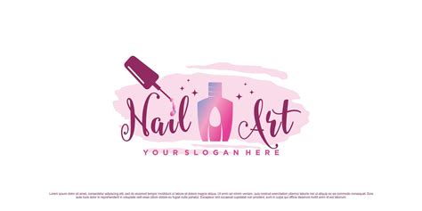 Nail polish logo design or nail art icon for beauty salon with creative ...