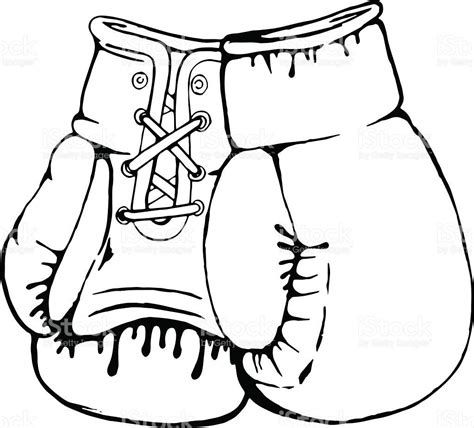 Boxing Gloves Outline Drawing - rubye