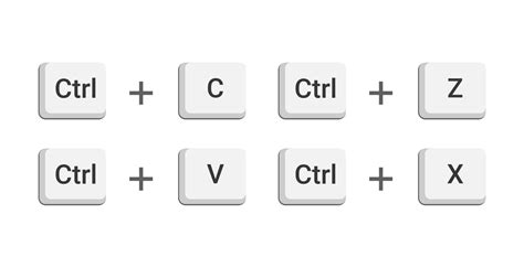 Vector of Ctrl C, Ctrl V, Ctrl Z, Ctrl X keyboard buttons. 14718648 Vector Art at Vecteezy