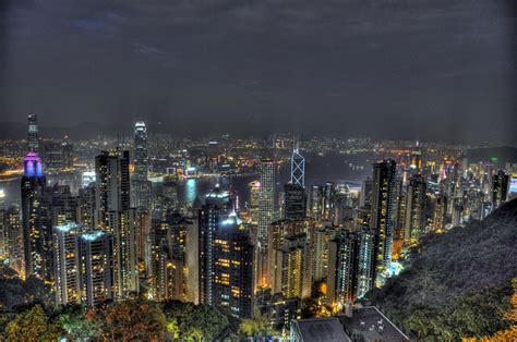 Aerial view of high-rise buildings, hong kong, victoria peak HD wallpaper | Wallpaper Flare