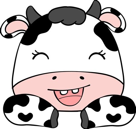 Cute happy smile baby cow face children cartoon character doodle hand ...