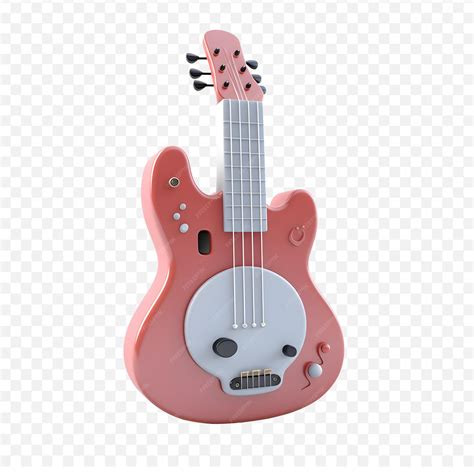 Premium PSD | A pink guitar with a white band on the top - pink guitar png download